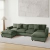 WestinTrends Hearthside 128" Corduroy Modular U-Shaped Sectional Couch and Chaise With USB/Type-C Ports and Side Pockets - 2 of 4