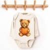 Watercolor Pumpkin Bear - Baby Long Sleeve Bodysuit - 2 of 3