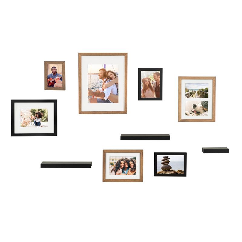 10pc Gallery Frame Box Set Rustic Brown/Black - Kate &#38; Laurel All Things Decor, 1 of 10