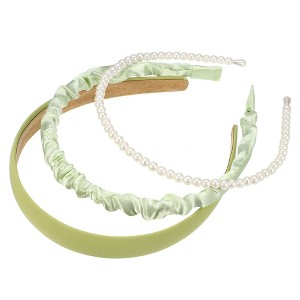 Unique Bargains Women's Fashion Faux Pearl Different Designs Headbands Set 3 Pcs - 1 of 4