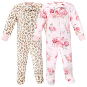 Hudson Baby Infant Girl Plush Sleep and Play, Blush Rose - 1 of 4
