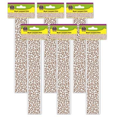 Teacher Created Resources® Blush Leopard Print Straight Border Trim, 35 Feet Per Pack, 6 Packs