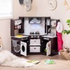 Costway Wooden Kids Play Corner Kitchen with Realistic Lights & Sounds Lighted Range Hood Brown/Grey - 2 of 4