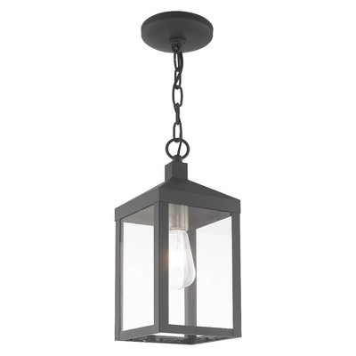 Nyack Scandinavian Gray 1-Light Outdoor Pendant with Clear Glass