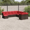 vidaXL 11 Piece Patio Sofa Set with Cushions Brown Poly Rattan - 2 of 4