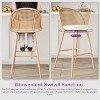TYBOATLE Bar Stools Set, 29" Rattan Swivel Barstools with Faux Leather, Boho Mid-Century Modern Upholstered Bar Chairs for Kitchen Island - 4 of 4