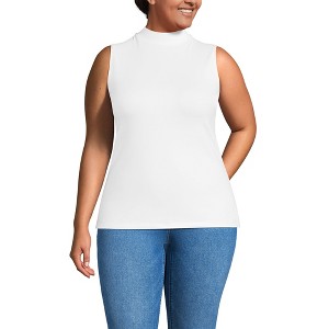 Lands' End Women's Sleeveless Polished Essentials Mock Neck Top - 1 of 3