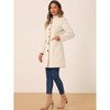 INSPIRE CHIC Women's Elegant Winter V Neck Single Breasted Long Overcoat - 3 of 4