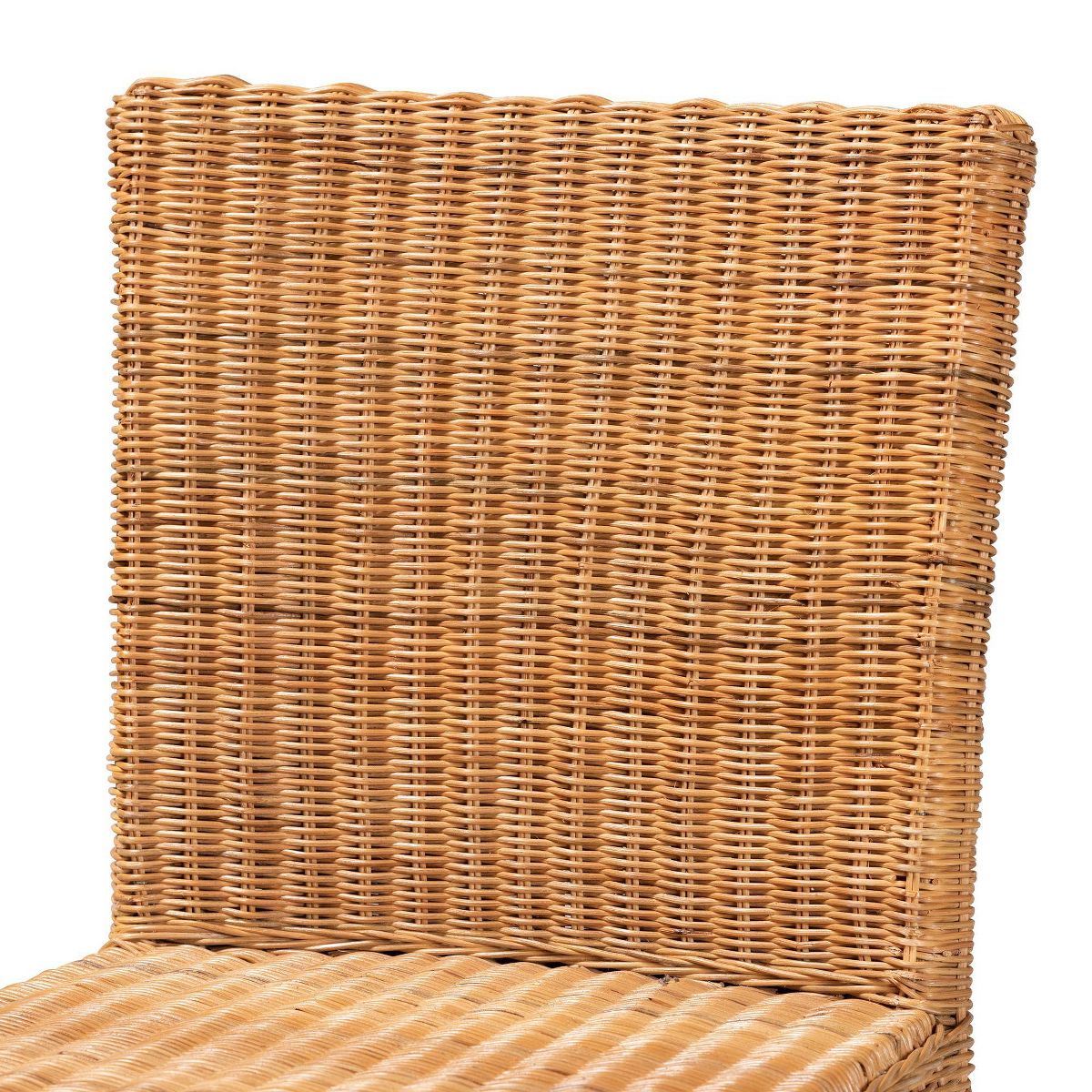 Racquel Natural Rattan and Mahogany Wood Counter Height Barstool Walnut Brown - bali & pari - thumbnail 6