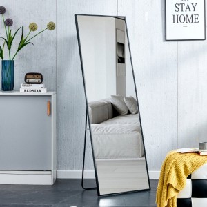Aluminum Alloy Metal Frame Wall-mounted Full-length Mirror, Bathroom Vanity Mirror, Bedroom Porch, Decorative Mirror, Clothing Store - 1 of 4