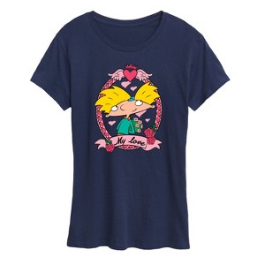 Women's - Hey Arnold! - Valentine's My Love Short Sleeve Graphic T-Shirt - 1 of 4
