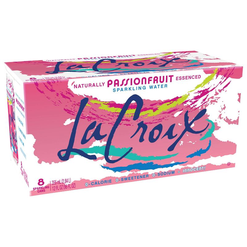 LaCroix Sparkling Water Passionfruit - 8pk/12 fl oz Cans, 1 of 10