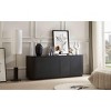 APRILSOUL Sideboard Storage Cabinet TV Stand with wave pattern Buffet Cabinet Wooden Vertical Striped Cabinet for Kitchen/Bedroom/Entryway. Black - 4 of 4