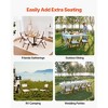 VEVOR Wooden Folding Chairs with Cushion, Set of 2, Portable Foldable Cushion Chair with Wooden Frame, Modern Padded Dining Chair, White - 3 of 4