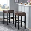 Okak 26.75 Inch Counter Stools Set of 2, Backless Fabric Barstools with Sturdy Metal Base, Minimalist Counter Height Seating - 2 of 4