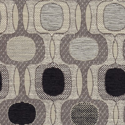 24" Black and Gray Geometric Round Storage Ottoman