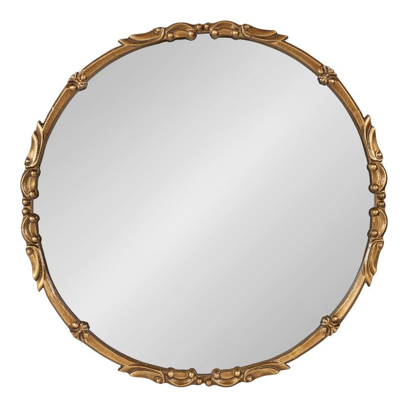 Kate and Laurel Brynley Round Metal Round Mirror, 24" Diameter, Gold, 4 of 9