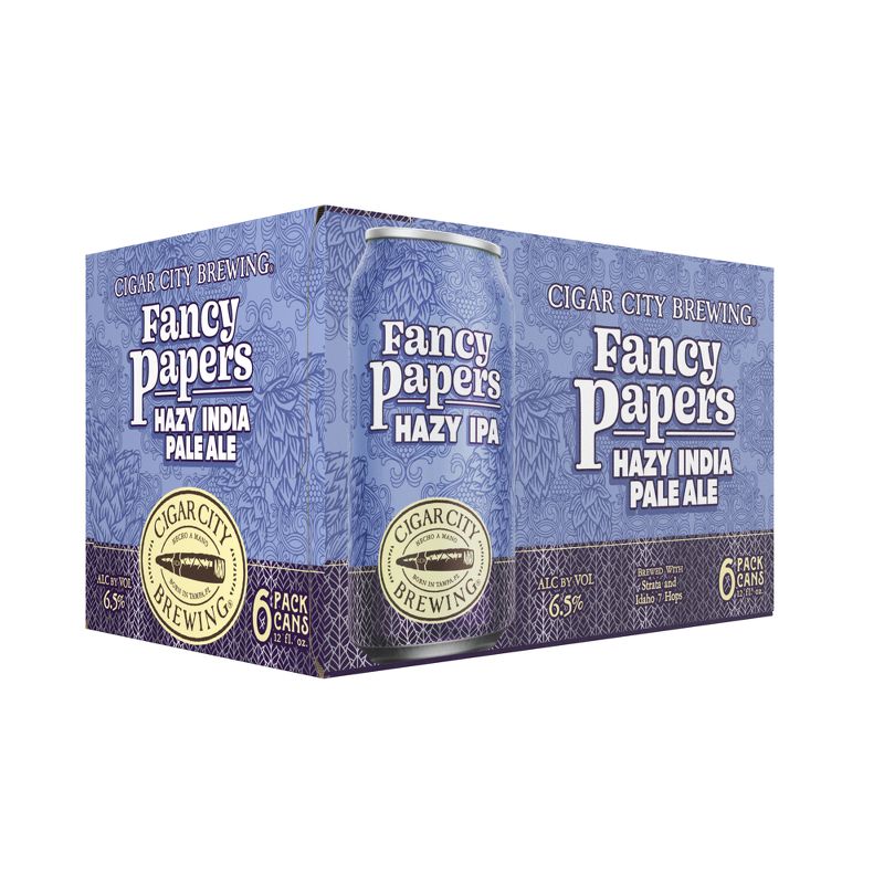 Cigar City Fancy Papers Hazy IPA Beer - 6pk/12 fl oz Cans, 1 of 4