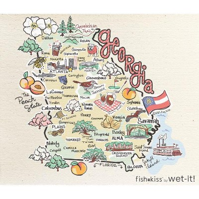 Wet it By Fishkiss State Washcloth - Georgia