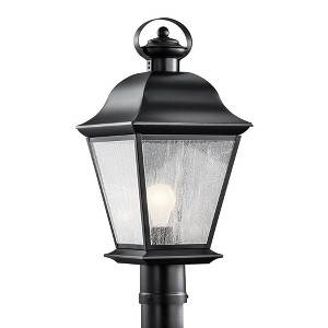 Mount Vernon 19.5" 1 Light Outdoor Post Light with Clear Seeded Glass in Black - 1 of 1