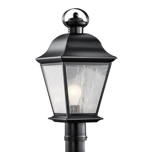 Mount Vernon 19.5" 1 Light Outdoor Post Light with Clear Seeded Glass in Black - image 1 of 1