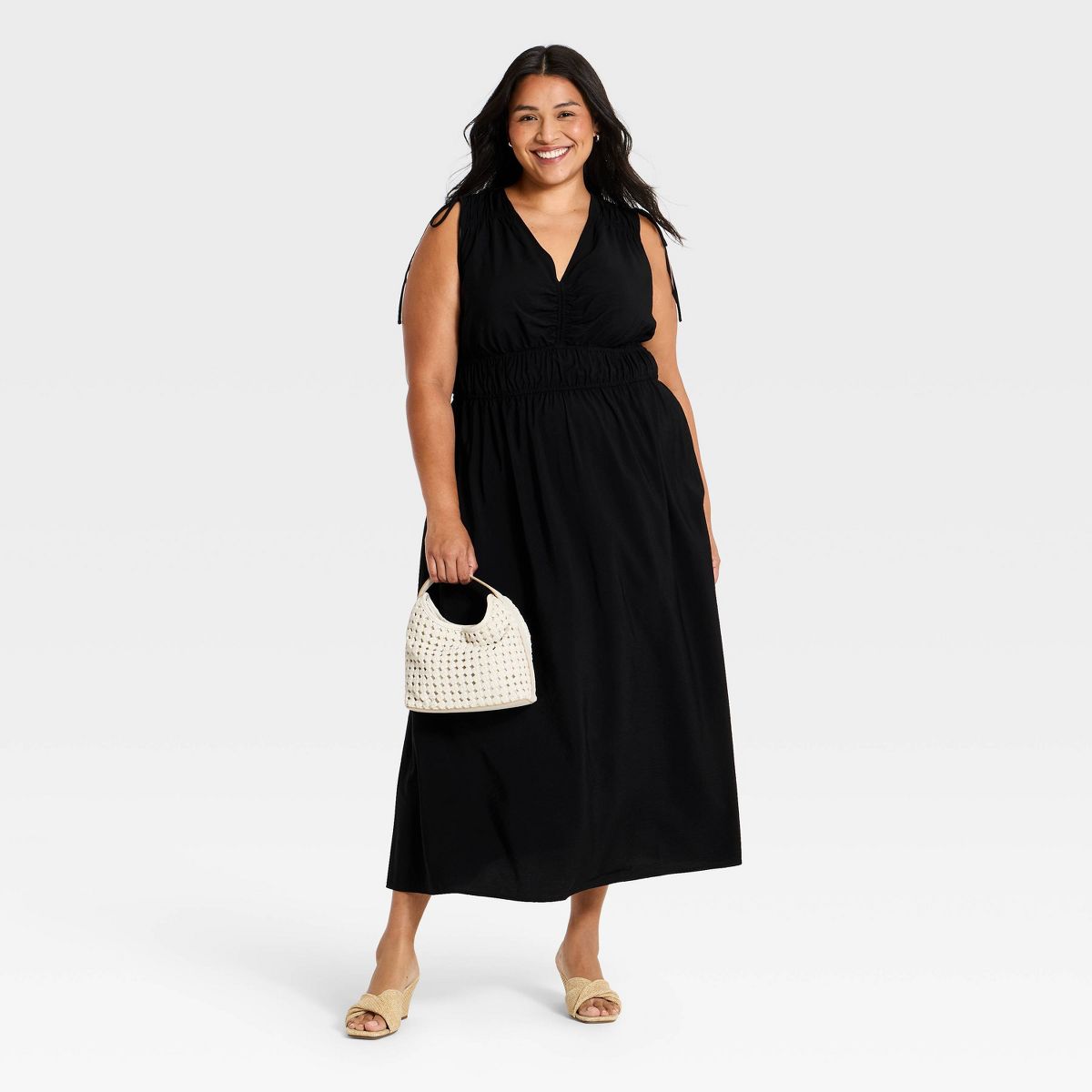 Women's V-Tie Midi Dress - A New Day™ - thumbnail 6
