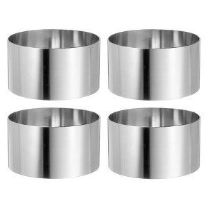 Unique Bargains Stainless Steel Seamless Nonstick Mirror Coating Round Cake Ring 4 Pcs - 1 of 4