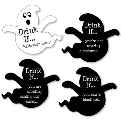 Big Dot of Happiness Drink If Game - Spooky Ghost - Halloween Party Game - 24 Count