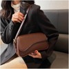 FATMOON Shoulder Bag for Women Y2K Trendy Purse Vegan Leather Hobo Handbags Clutch Saddle Bag with 2 Removable Strap - 3 of 4