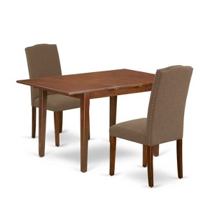 French Country Dinette Set - 3Pc Rectangular Table & 2 Chairs - 48/60" Table with Butterfly Leaf - 1 of 4