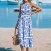 Women's Woven High Neck Floral Sleeveless Midi Dress - Cupshe - 3 of 4