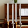 LumiPur 4pc 1"x9"  Signature Collection Flickering Flameless LED Wax Taper Candle Gray Fog - 2 of 4