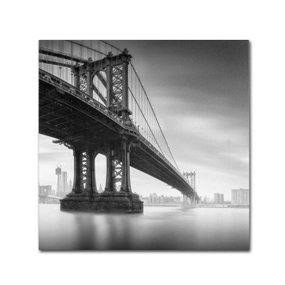 24" x 24" Manhattan Bridge I by Moises Levy - Trademark Fine Art