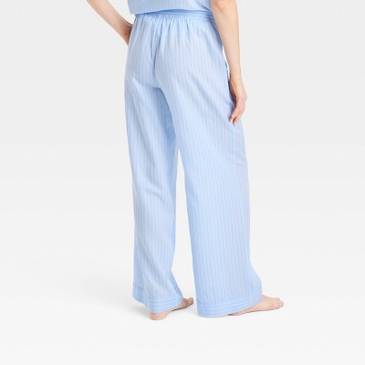 Women's Striped Cotton Blend Pajama Pants Stars Above™ Blue L Target