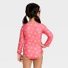 Toddler Girls' Long Sleeve One Piece Floral Rash Guard Swimsuit - Cat & Jack™ Pink - 2 of 3