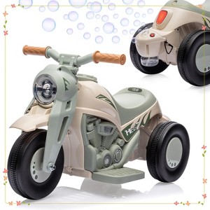 Kids Electric Motorcycle with Bubble Function, 6V Battery Powered Ride On Motorbike Toy w/LED Headlights - 1 of 4
