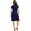 Maternity Mandarin Collar Knee Length Wrap Dress - 24seven Comfort Apparel™ - 3 of 4