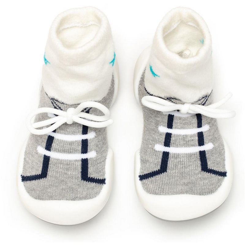 Komuello Baby Boy First Walk Sock Shoes String Grey, 1 of 10