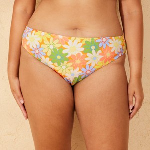 Women's Floral Print High Leg Cheeky Bikini Bottom - Wild Fable™ Yellow/Orange/Green - 1 of 3