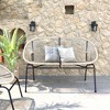 GDFStudio Chardean Outdoor Wicker Wrap Hammock Loveseat with Metal Frame - 2 of 4