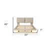 HomeRoots Beige Tufted Upholstered Queen Bed Frame With LED Lighting And USB - 3 of 4