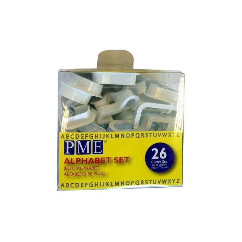 PME AN300 Alphabet Cutters Gumpaste for Sugarcraft and Cake Decorating, Set of 26, (2" Height, 1/2" Depth) - White, 1 of 5