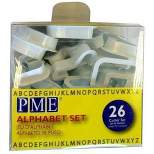 PME AN300 Alphabet Cutters Gumpaste for Sugarcraft and Cake Decorating, Set of 26, (2" Height, 1/2" Depth) - White