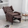 Recliner Chair With Seat Cushion, Buckle Backrest PU Reclining Sofa Chair, Modern Armchair Reading Chair - 3 of 4