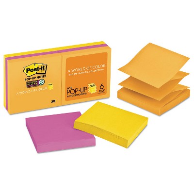 Post-it Pop-up 3 x 3 Note Refill Rio de Janeiro 90-Sheet 6/Pack R3306SSUC