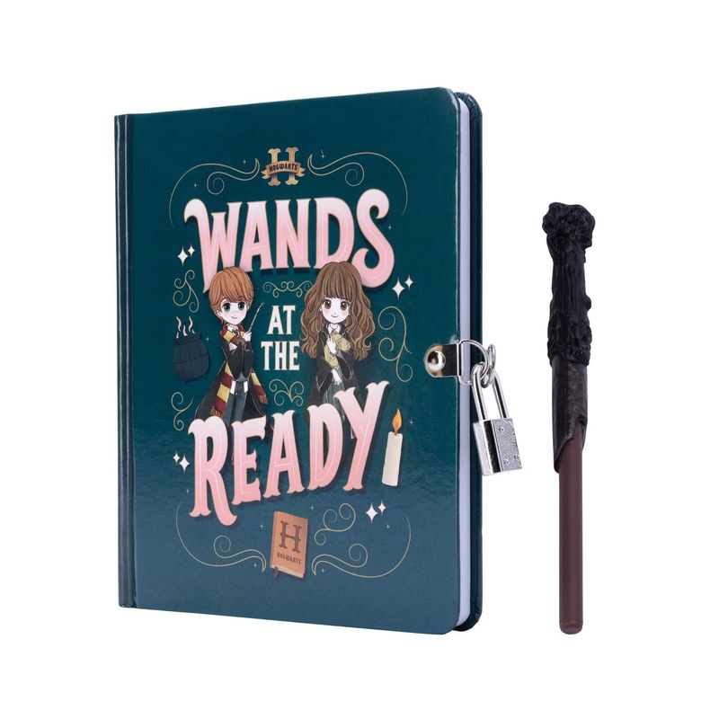 Harry Potter: Wands at the Ready Lock & Key Diary - by  Insights (Hardcover), 1 of 2