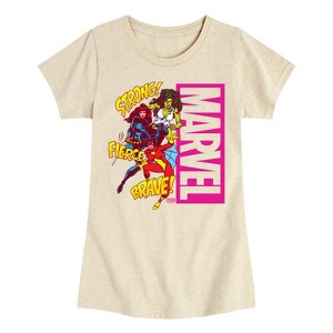 Girls' - Marvel - Super Hero Women Sound Effects Fitted Short Sleeve Graphic T-Shirt - 1 of 4