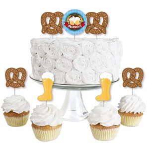 Big Dot of Happiness Oktoberfest - Dessert Cupcake Toppers - Beer Festival Clear Treat Picks - Set of 24 - 1 of 4