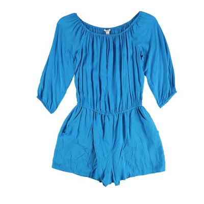 bar III Womens Off-the-Shoulder Romper Jumpsuit