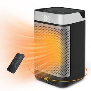 KikiBriz Space Heater,1500W Portable Electric Heaters for Indoor Use with Remote&Thermostat,4 Modes,12h Timer,90°Oscillation,Digital Display - 1 of 4